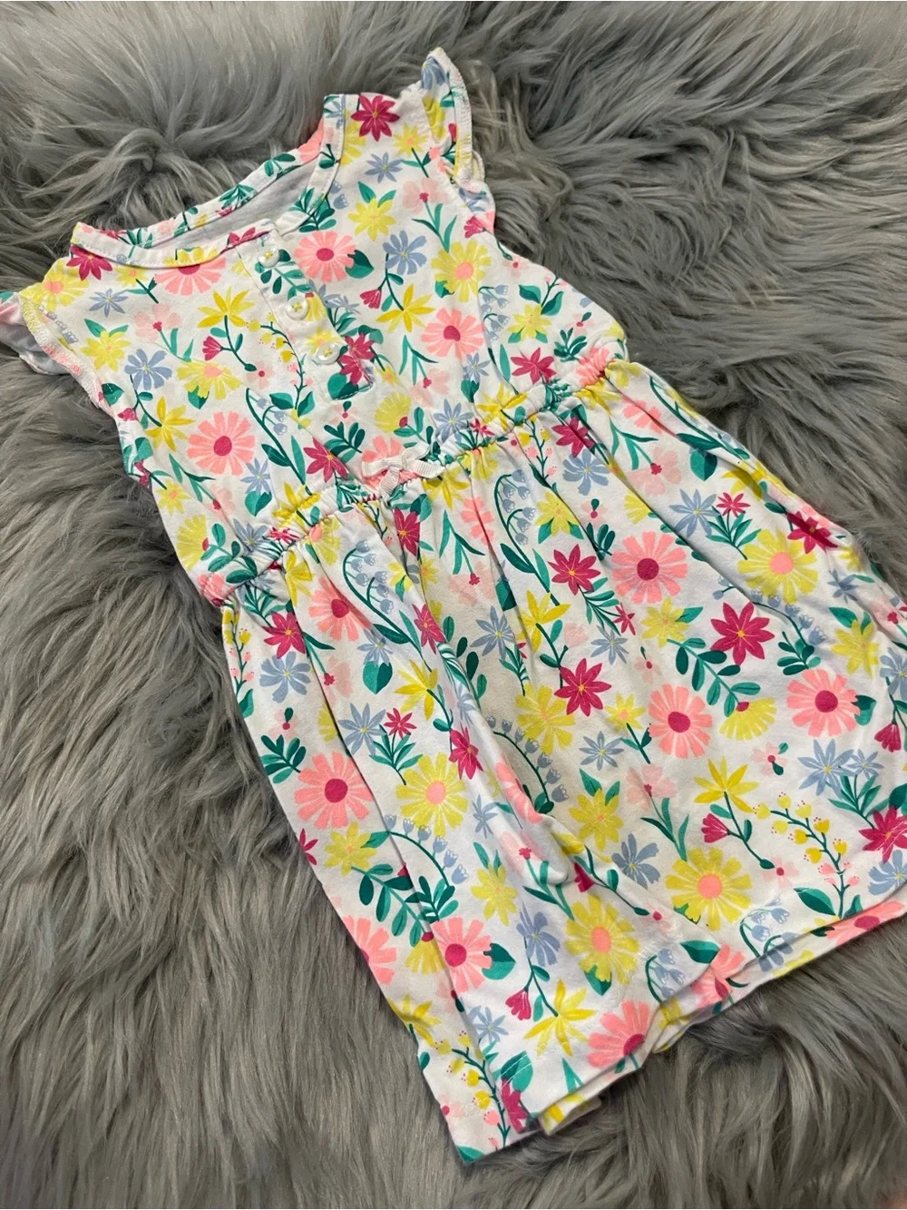 Cute baby girl dress 18 months bright floral print #2791